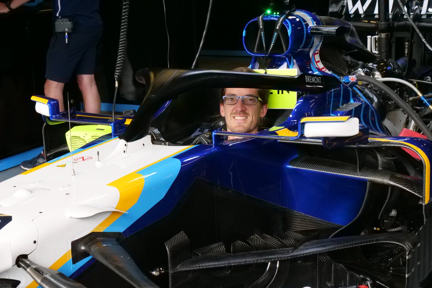 James in the cockpit of the 2021 Williams